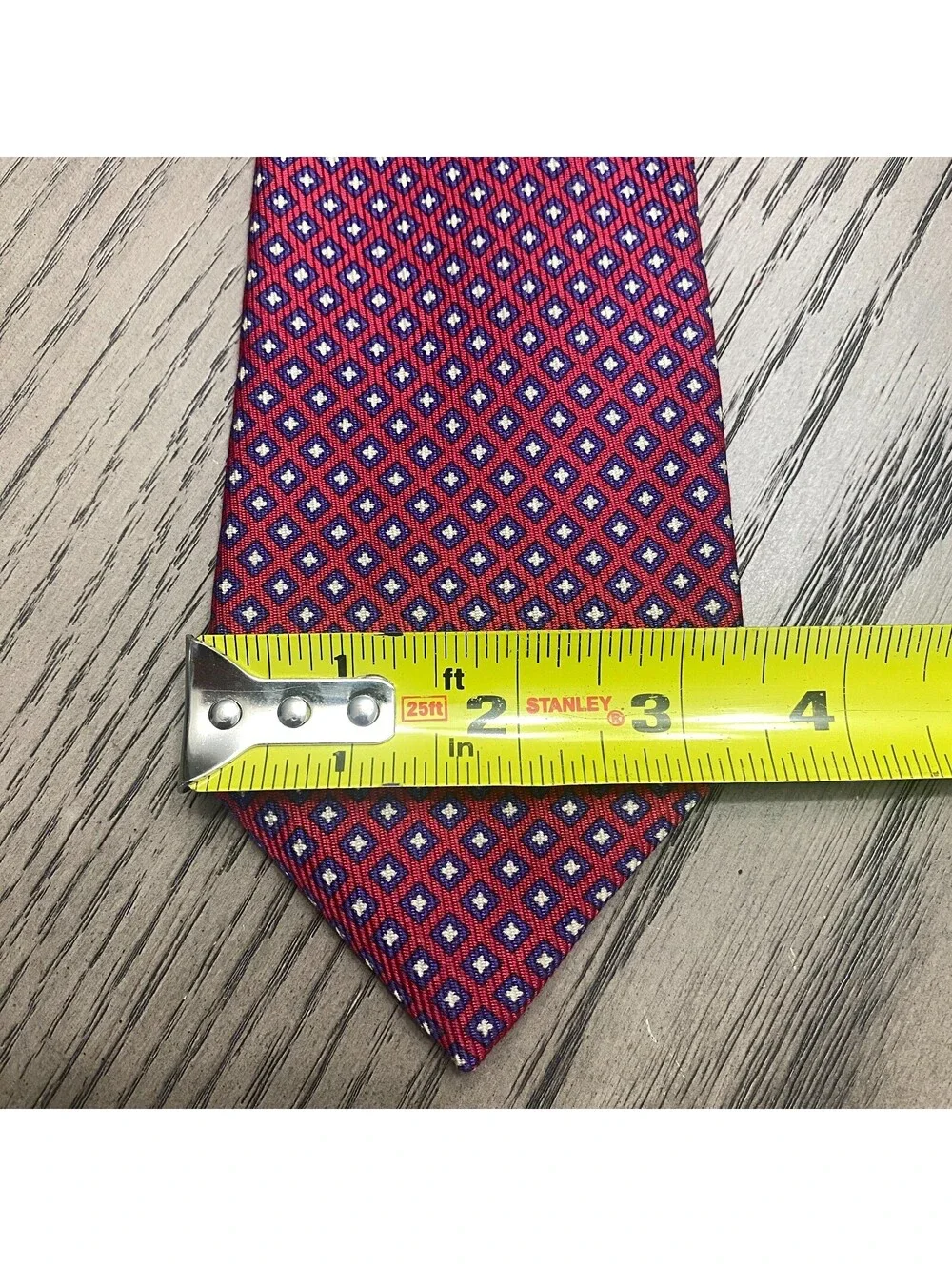 Robert Talbott Best Of Class Necktie Red Geometric Squares Hand Sewn Silk Tie